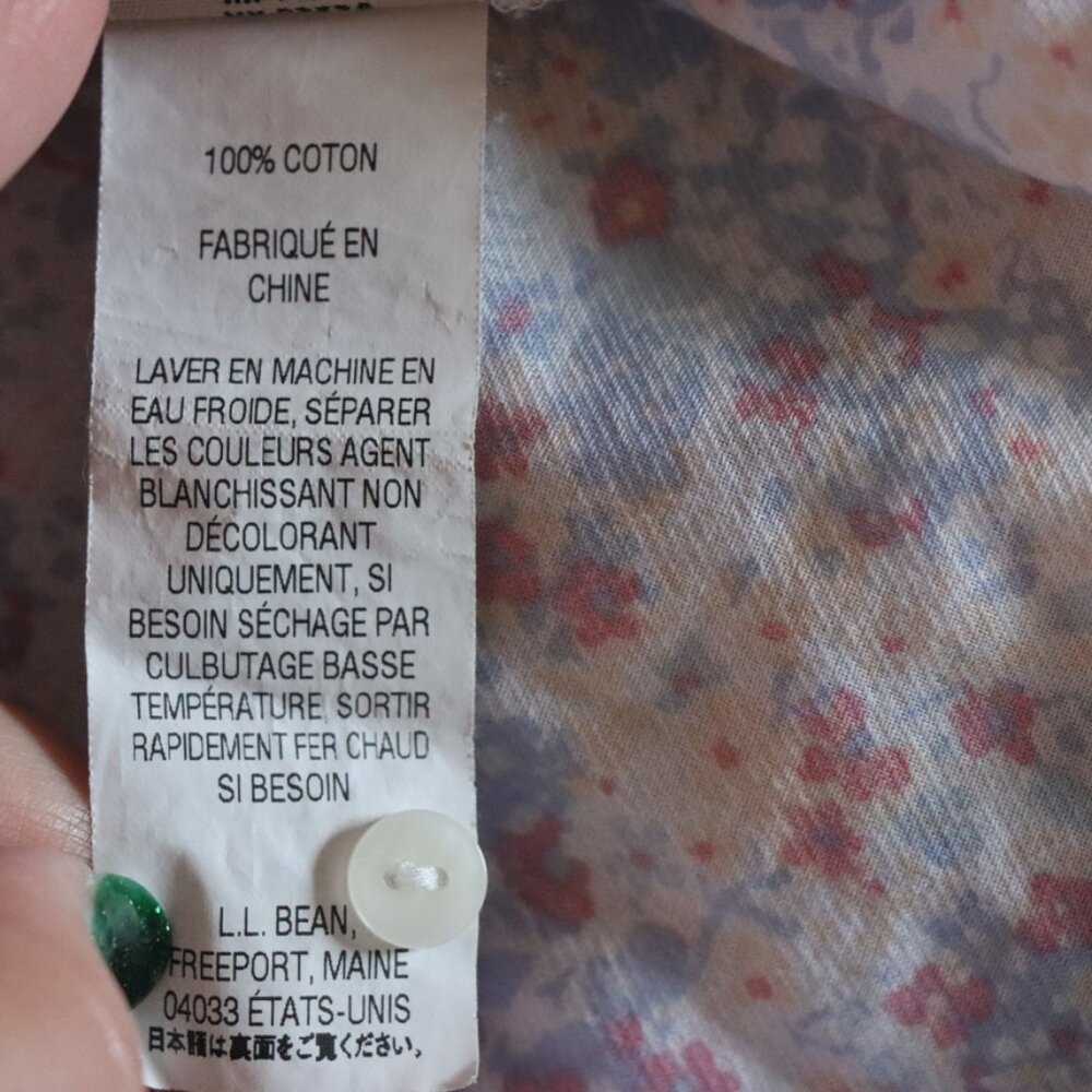 LL Bean Abstract Print Short Sleeve Cotton Top Size XS - Picture 5 of 9